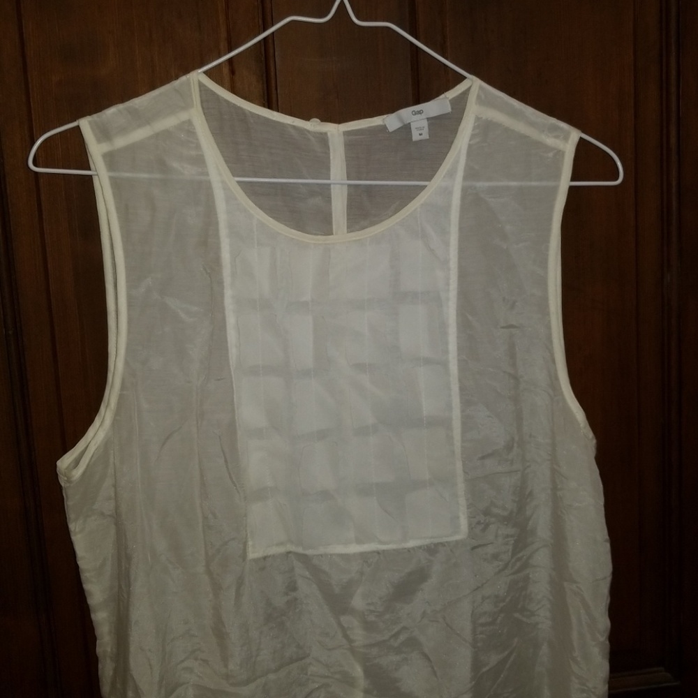 Gap sleeveless sheer blouse